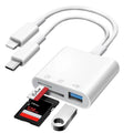 SD Card Reader for Iphone, Memory Card Reader with USB Camera Adapter, Supports Micro SD Card, Office Supply Charge Port, USB-C & OTG Charger