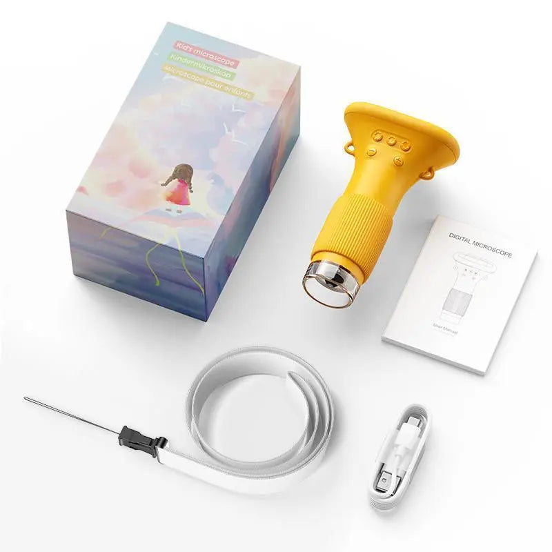 ASPOVEN 4K Kids Digital Microscope – 3” Screen Rechargeable Pocket STEM Learning Tool for Ages 4–12, Educational Gift for Boys & Girls