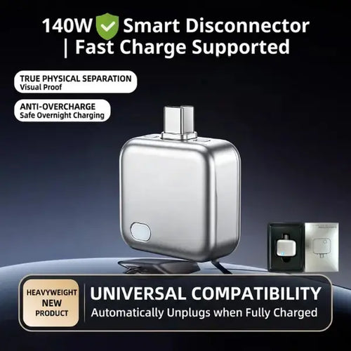 140W Auto-Stop Battery Guard Charger – Smart Physical Disconnect for Phones, Laptops & Tablets