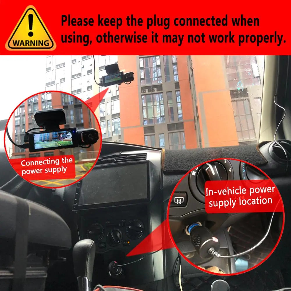 1080P Dual Lens Dash Cam – Car Dashboard Recorder with 3.16” IPS Screen, IR Night Vision & Front/Rear Recording for Vehicles