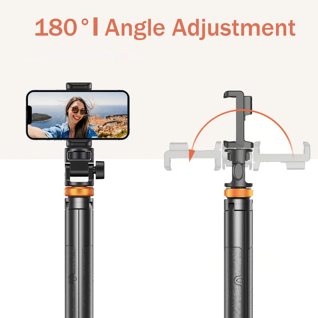 61" Phone Tripod Stand with Bluetooth Remote – Extendable Vlogging & Live Streaming Selfie Stick, 360° Rotating Head for iPhone & Android