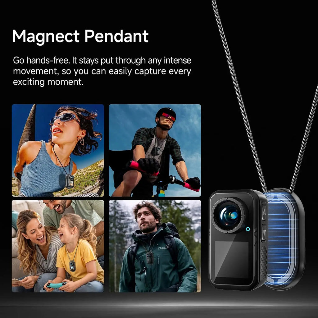 4K 60FPS Action Camera – Touch Screen, Waterproof Sports Camera with 5X Zoom, Magnetic Wearable Design, Optional 64GB/128GB Storage