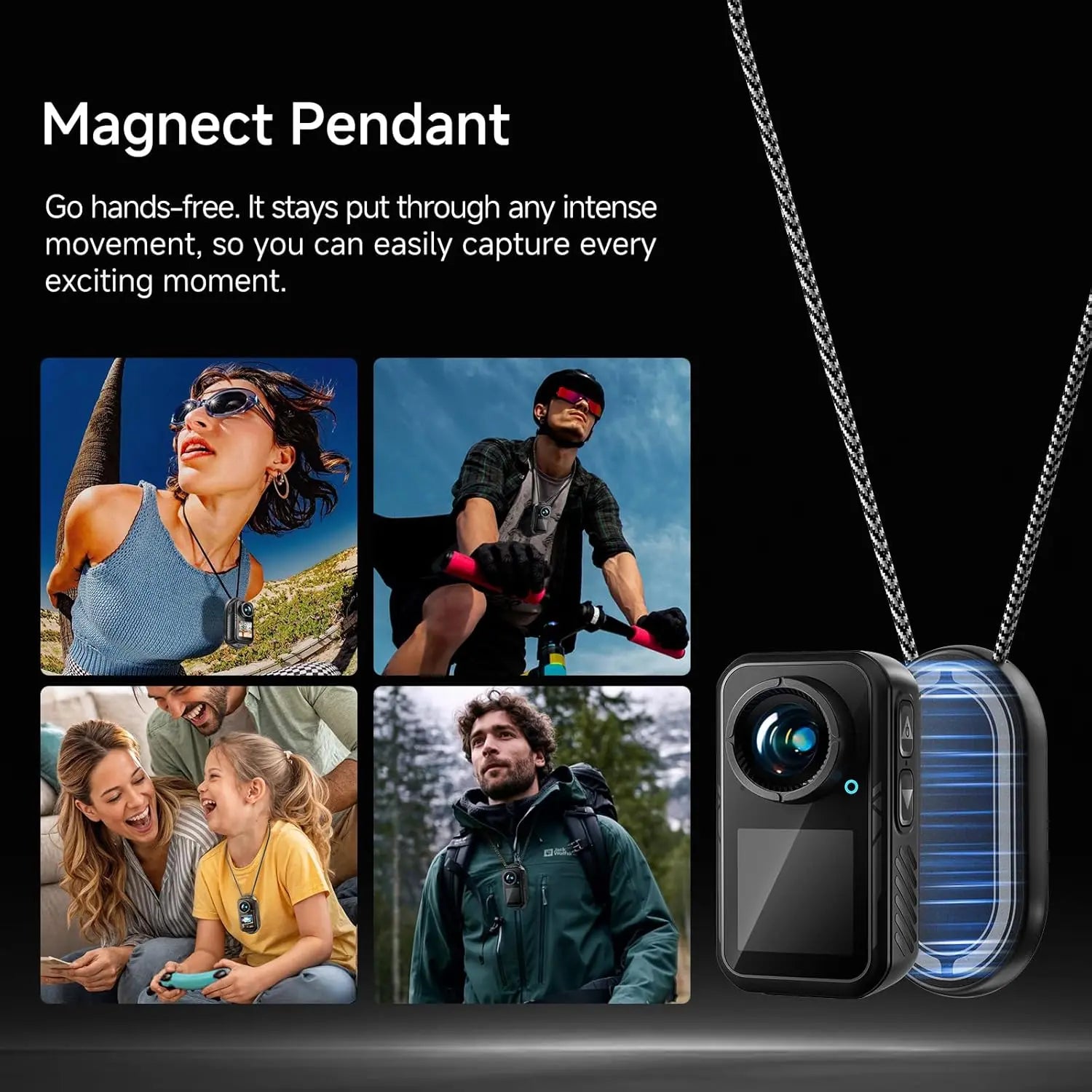 4K 60FPS Action Camera – Touch Screen, Waterproof Sports Camera with 5X Zoom, Magnetic Wearable Design, Optional 64GB/128GB Storage