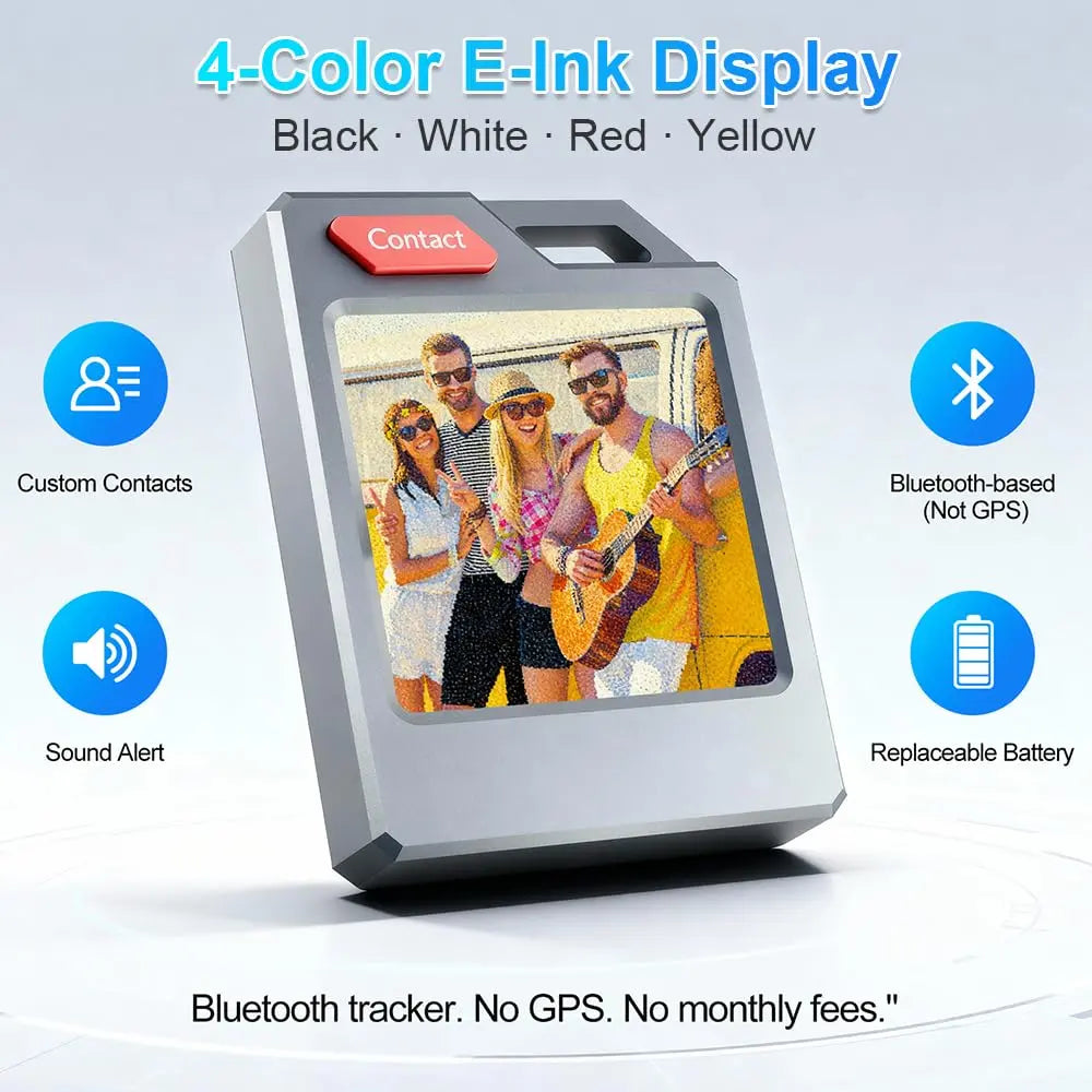 Phototag E-Ink Tracker – Customizable Apple Find My Tag for Keys, Wallets & Luggage, Photo Display, IP65 Waterproof, Up to 10 Months Battery