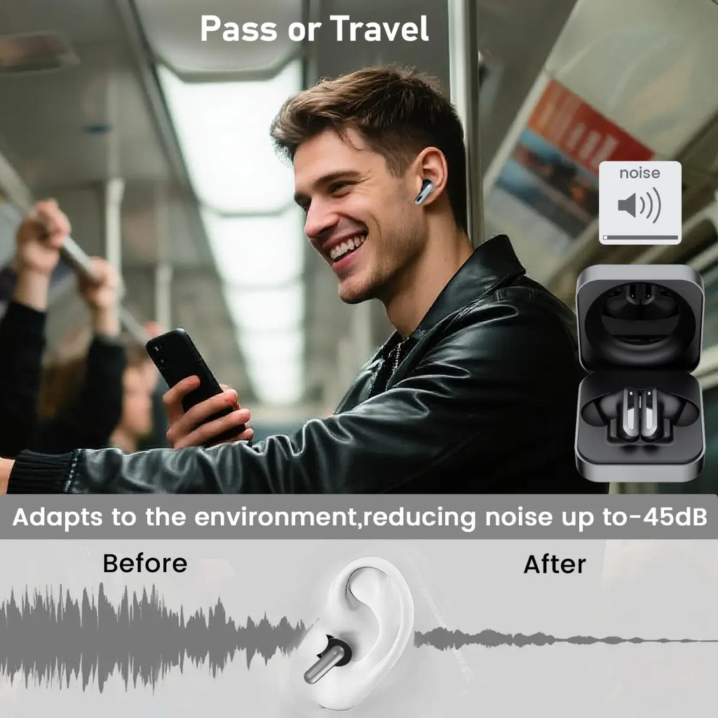Wireless Bluetooth 6.0 Earbuds – Waterproof In-Ear Earphones with Mic for Calls, Gaming, Sports & Office Use