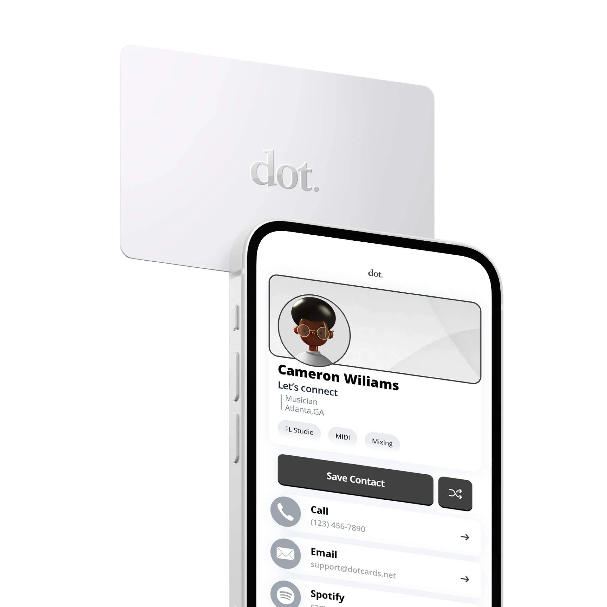 Dot. Card - Digital Business Card - Tap to Share NFC - Iphone & Android