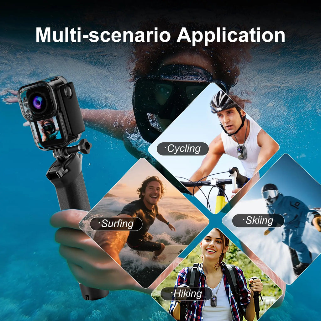 4K 60FPS Action Camera – Touch Screen, Waterproof Sports Camera with 5X Zoom, Magnetic Wearable Design, Optional 64GB/128GB Storage