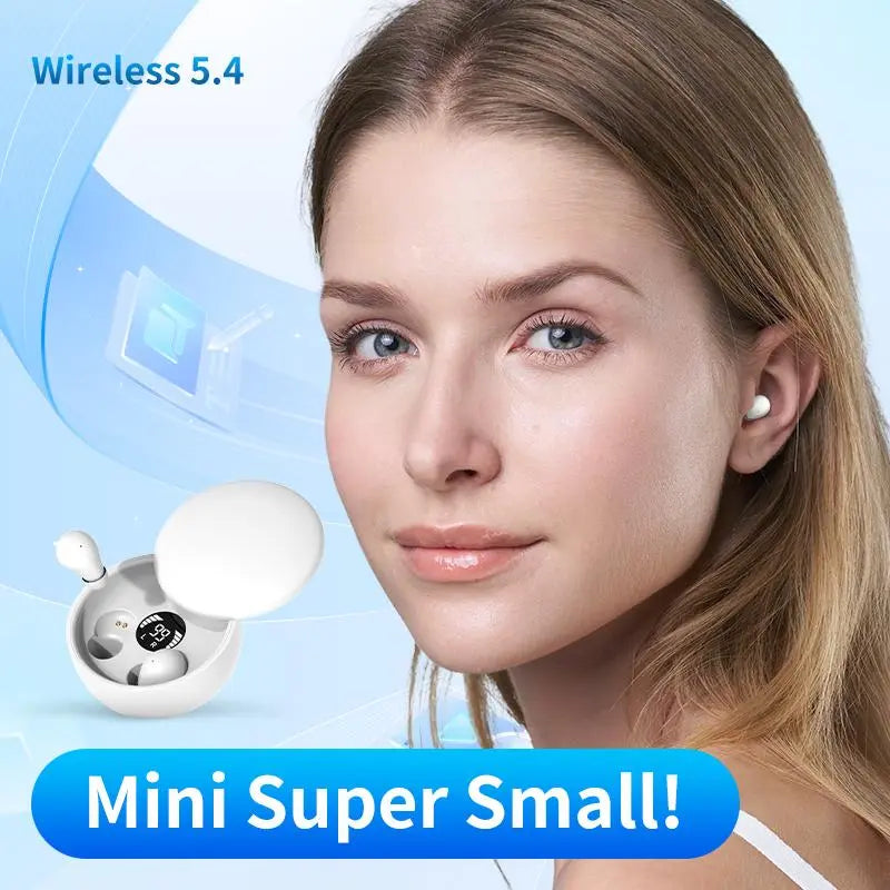 Mini Invisible Bluetooth 5.4 Earbuds – Crystal Clear Sound, Noise Reduction & All-Day Comfort