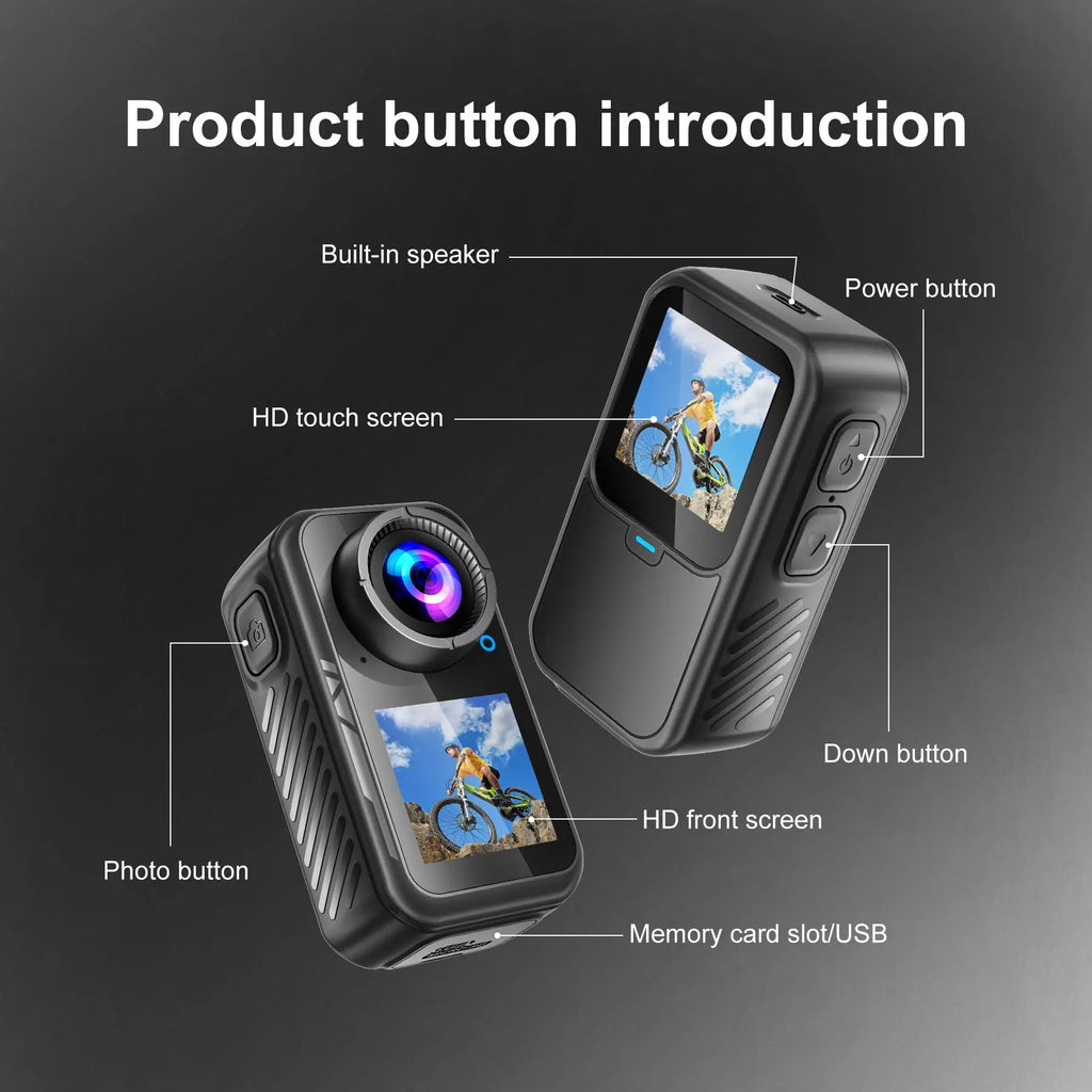 4K 60FPS Action Camera – Touch Screen, Waterproof Sports Camera with 5X Zoom, Magnetic Wearable Design, Optional 64GB/128GB Storage