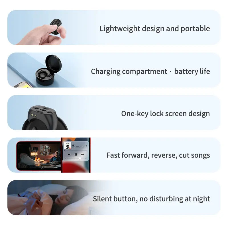TikTok Bluetooth Remote Control – Wireless Selfie & Video Shutter for iPhone, iPad & Android Smartphones