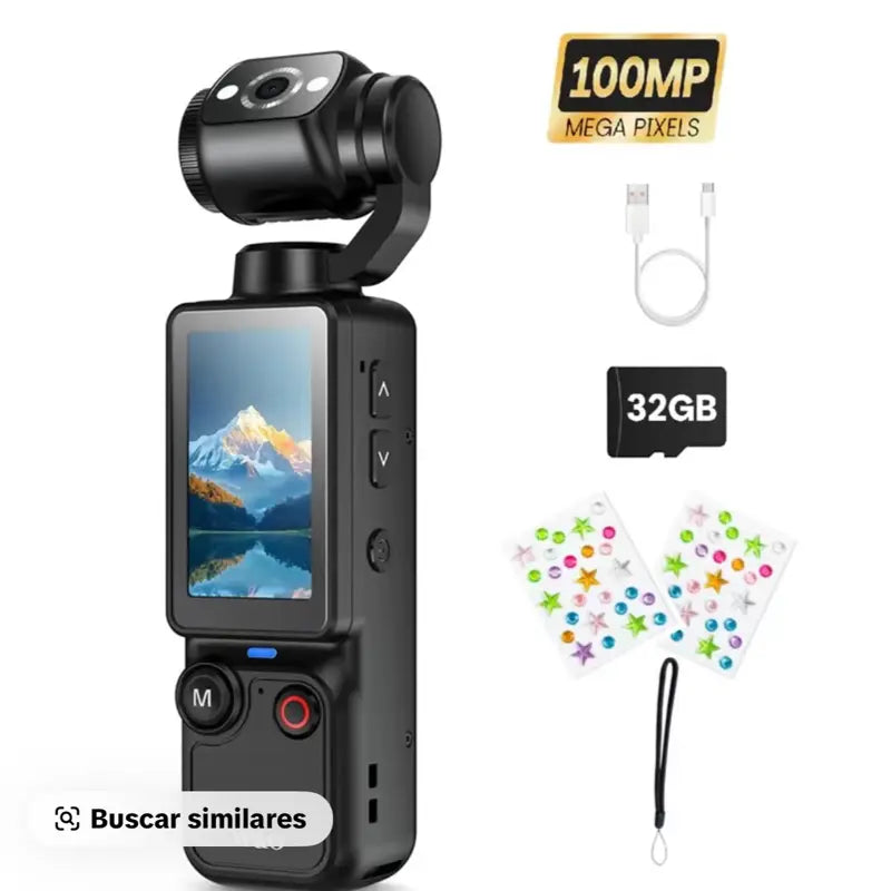 Portable 2.5K Ultra HD Video Recorder with 180 Rotating Lens