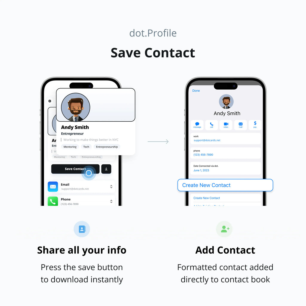 Dot. Card - Digital Business Card - Tap to Share NFC - Iphone & Android