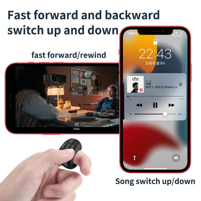 TikTok Bluetooth Remote Control – Wireless Selfie & Video Shutter for iPhone, iPad & Android Smartphones