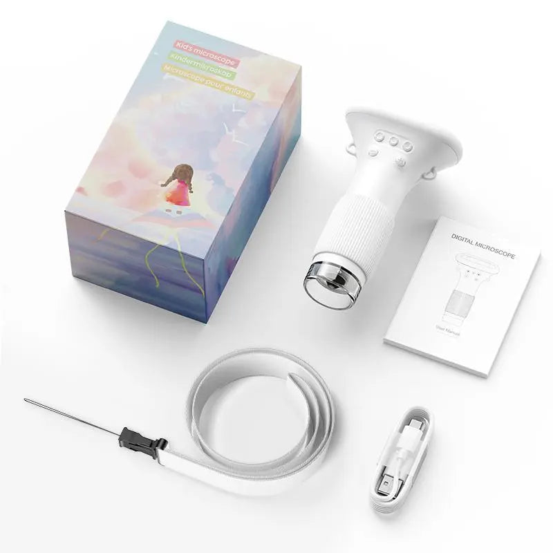 ASPOVEN 4K Kids Digital Microscope – 3” Screen Rechargeable Pocket STEM Learning Tool for Ages 4–12, Educational Gift for Boys & Girls