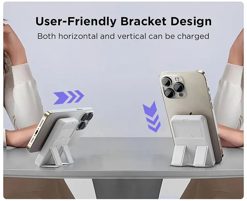 Magnetic 10000mAh Wireless Power Bank – USB-C Fast Charging, LED Display, Foldable Stand for iPhone 12–17 Series