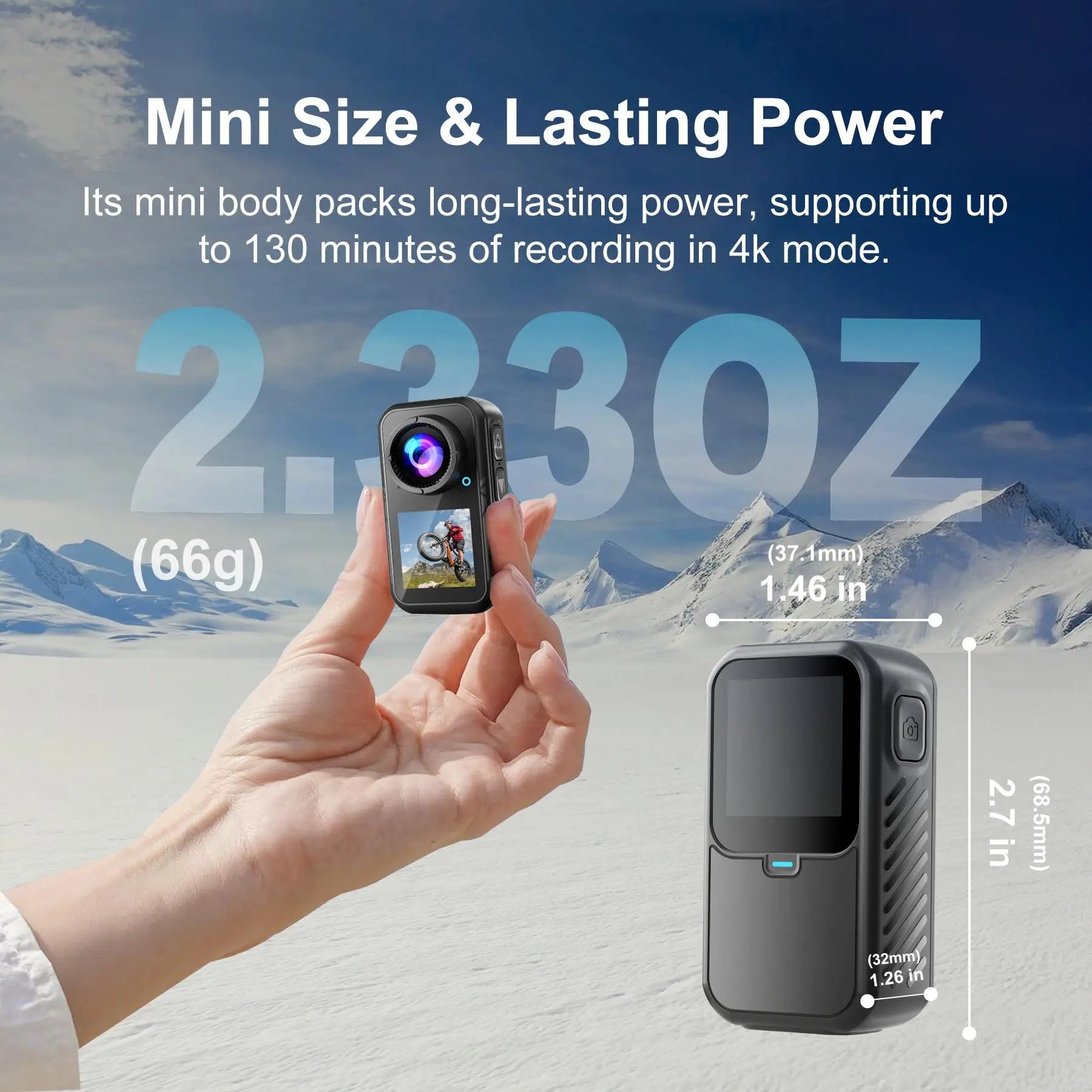 4K 60FPS Action Camera – Touch Screen, Waterproof Sports Camera with 5X Zoom, Magnetic Wearable Design, Optional 64GB/128GB Storage