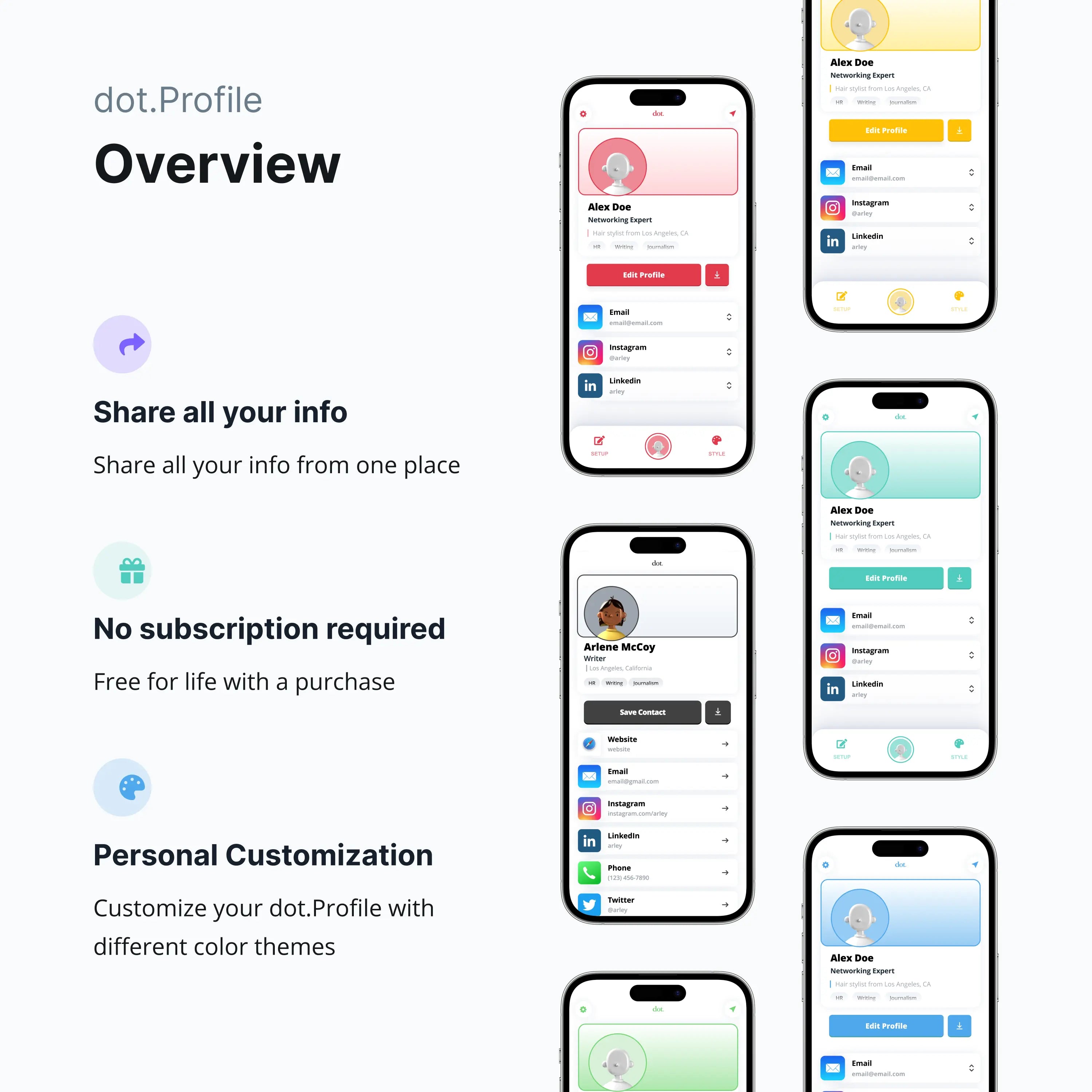 Dot. Card - Digital Business Card - Tap to Share NFC - Iphone & Android