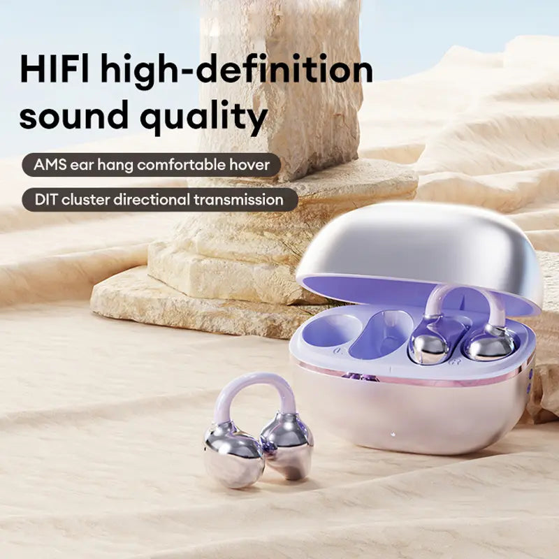 Earclip C7 Wireless Clip-On Earbuds – Panoramic Sound, IPX5 Waterproof Sports Headphones for Work, Fitness & Daily Use