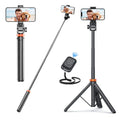 61" Phone Tripod Stand with Bluetooth Remote – Extendable Vlogging & Live Streaming Selfie Stick, 360° Rotating Head for iPhone & Android