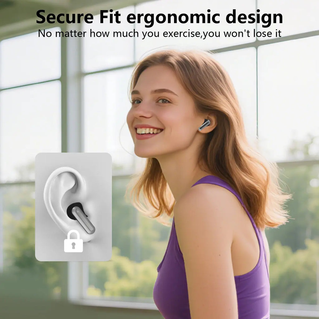 Wireless Bluetooth 6.0 Earbuds – Waterproof In-Ear Earphones with Mic for Calls, Gaming, Sports & Office Use