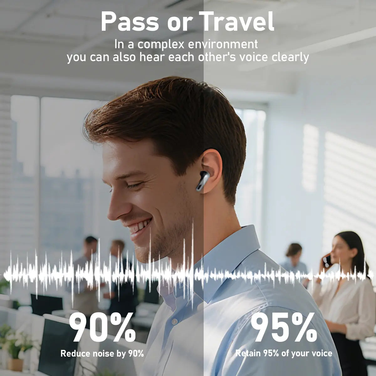 Wireless Bluetooth 6.0 Earbuds – Waterproof In-Ear Earphones with Mic for Calls, Gaming, Sports & Office Use