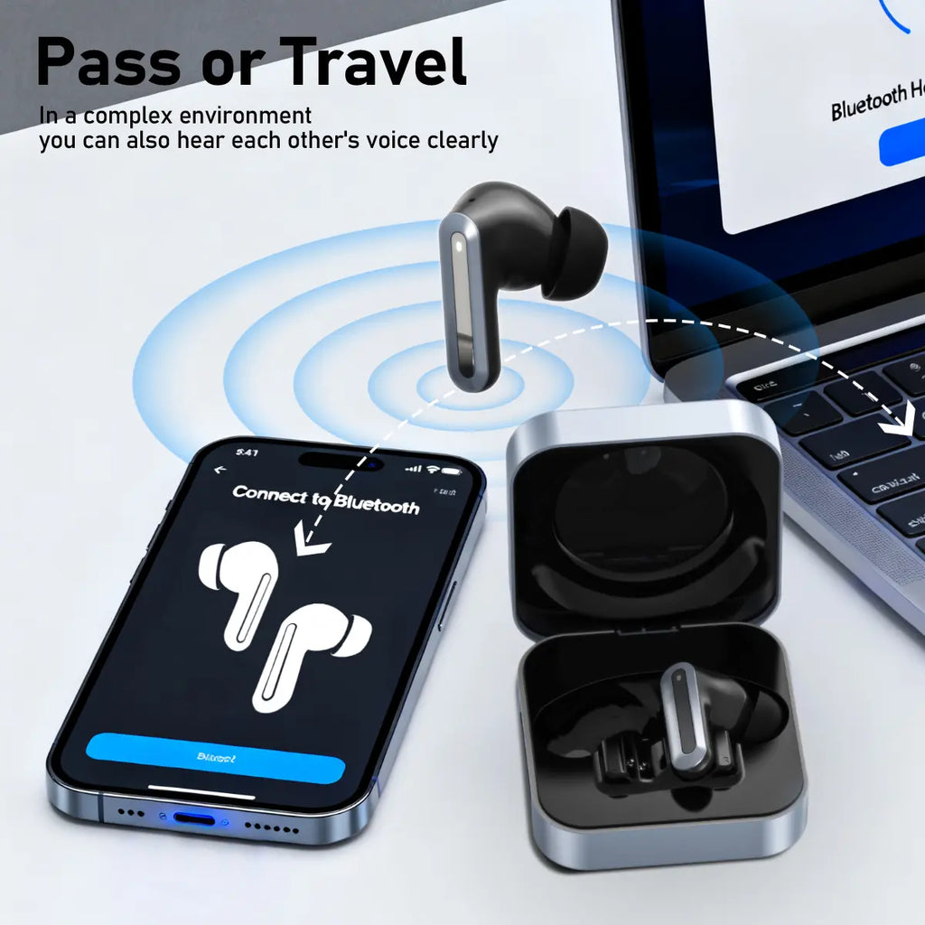 Wireless Bluetooth 6.0 Earbuds – Waterproof In-Ear Earphones with Mic for Calls, Gaming, Sports & Office Use