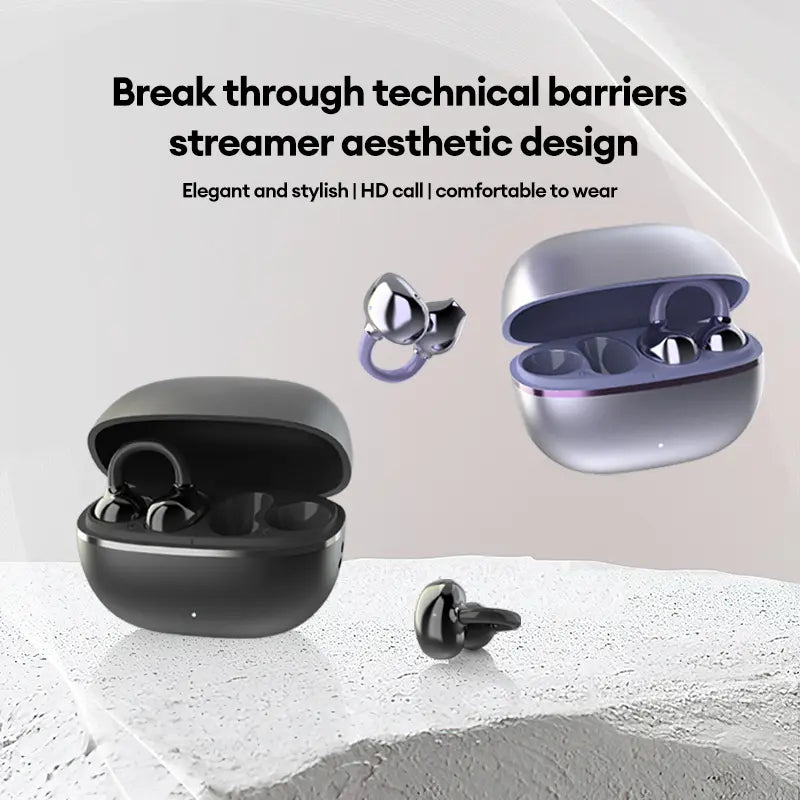 Earclip C7 Wireless Clip-On Earbuds – Panoramic Sound, IPX5 Waterproof Sports Headphones for Work, Fitness & Daily Use