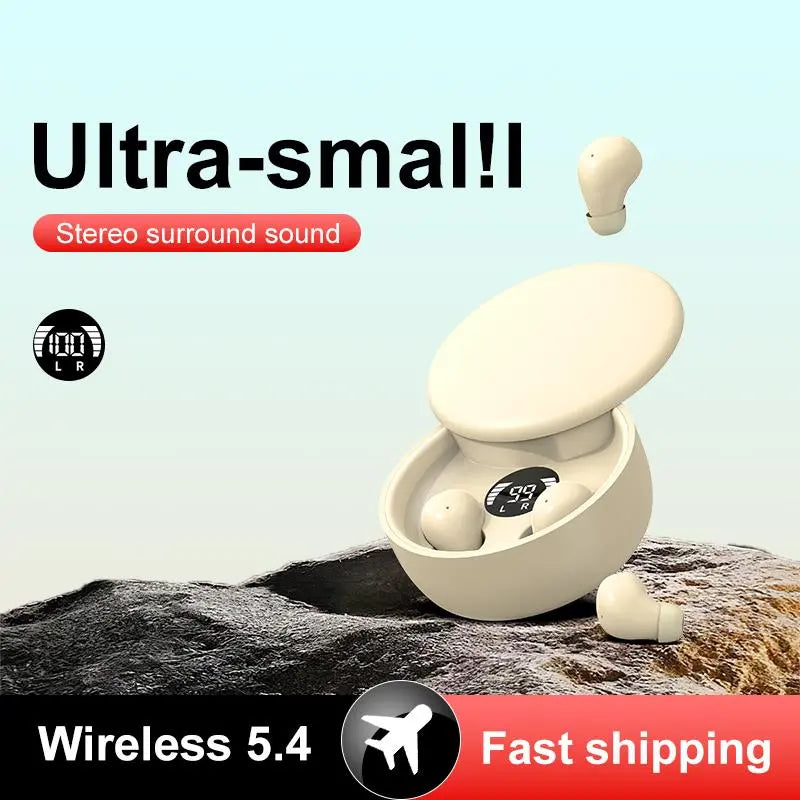 Mini Invisible Bluetooth 5.4 Earbuds – Crystal Clear Sound, Noise Reduction & All-Day Comfort